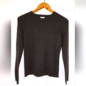 Chico's SIZE 1 Crewneck Sweater Ribbed Fine Knit